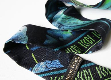 Bijoux - Fétiche à nouer 100 % twill de soie - bandeau/ruban - Théâtre de nuit Green light - MAISON FÉTICHE