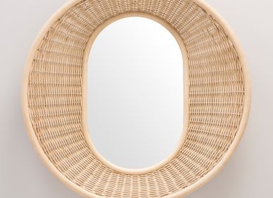 Mirrors - ONDE woven rattan mirror - ORCHID EDITION