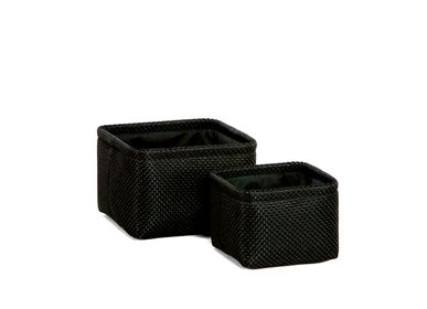 Coffrets et boîtes - Lot de 2 paniers en polyester noir BA70167 - ANDREA HOUSE