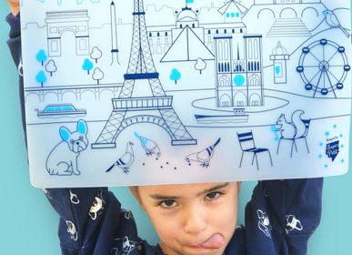 Design objects - Silicone colouring table mat for kids included 5 markers- PARIS - SUPERPETIT