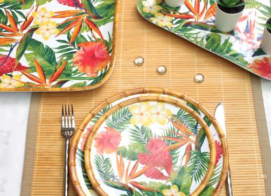 Formal plates - Melamine tableware Exotic Flowers Collection - LES JARDINS DE LA COMTESSE