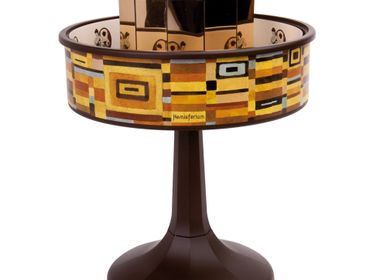 Objets personnalisables - Praxinoscope Miniature "Vienne" Carrés. Base marron - HEMISFERIUM