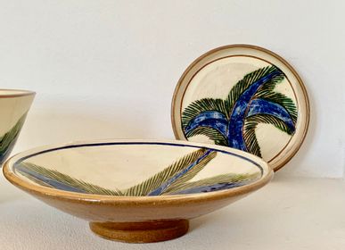 Poterie - TOUNIS coupe, bol et saladier "Palmier" - TAKECAIRE