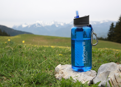 Travel accessories - Bottle with water filter 1L, BPA-free plastic, blue - LIFESTRAW®