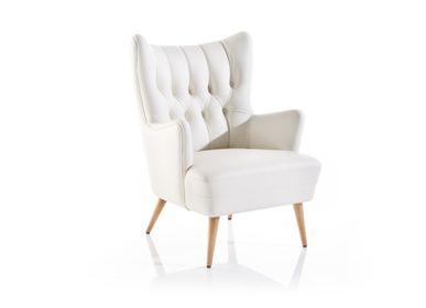 Chaises - chaise ; cuir de vache ; écru - KATRIN LEUZE -COLLECTION-