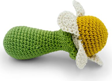 Childcare  accessories - CHAMOMILE - BABY RATTLE 100% ORGANIC COTON - MYUM - THE VEGGY TOYS
