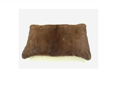 Coussins textile - coussin ; vison/dos cachemire ; nature ; caramel ; 50x30 cm - KATRIN LEUZE -COLLECTION-