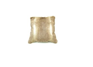 Fabric cushions - cushion; rabbit; nature; caramel/silber; 40x40 cm - KATRIN LEUZE -COLLECTION-