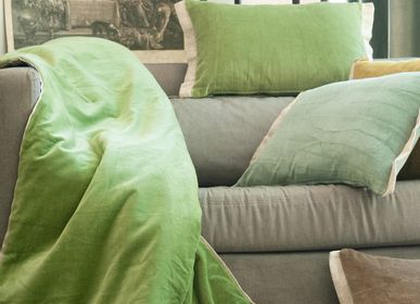 Fabric cushions - Cushion Medicis ein velvet coton and linen - EN FIL D'INDIENNE...