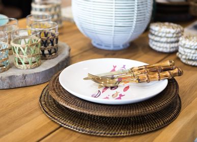 Objets de décoration - Bamboo Handle Dinner/Dessert  Set Silver 18pcs - ISHELA EUROPA LDA