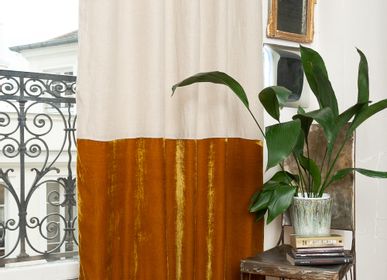 Curtains and window coverings - FORTUNA DUO Silk Velvet and Linen Curtain 140x300 cm - EN FIL D'INDIENNE...