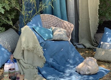 Plaids - ETAMINE bout de lit en lin lavé 90x200 cm - EN FIL D'INDIENNE...