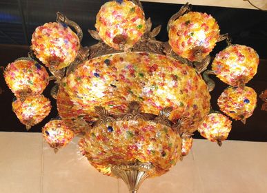 Art glass - "Montgolfière" chandelier - TIEF