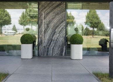 Poubelles de cuisine - OPUS SATIO/OPUS PURUS Jardinière / Bac / poubelle en béton avec couvercle en acier inoxydable en option - CO33 EXKLUSIVE BETONMÖBEL