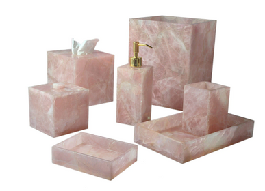 Decorative objects - Taj rose Quartz vanity tray - MIKE + ALLY