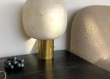 Table lamps - Alabaster and brass lamp - FLOATING HOUSE COLLECTION