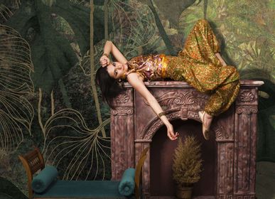 Decorative objects - Gold leaf luxury green and gold jungle wallpaper - LA MAISON MURAEM