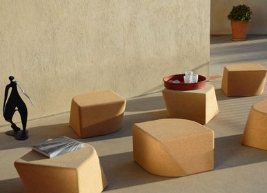 Tables de jardin - MONOCORK: module multifonction (tabouret/table d'appoint...) en liège naturel. - EZEÏS