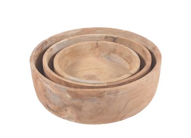 Bowls - SOFT bowl in untreated natural teak - JOE SAYEGH PARIS