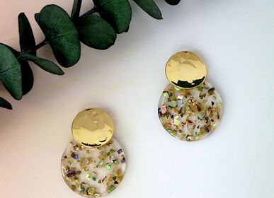 Jewelry - Gold earrings with fine gold and acetate.  - NAO JEWELS