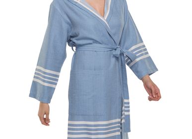 Bath towels - BATHROBE HOODED SULTAN UNISEX COTTON - LALAY