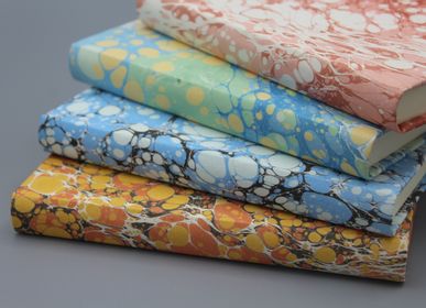 Stationery - SQUARE NOTEBOOK BOUND WITH MARBLED PAPER - LEGATORIA LA CARTA