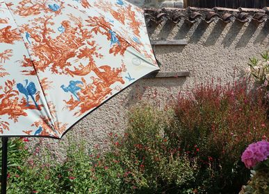 Objets design - Parasol de terrasse - Toile de Jouy by Klaoos Vert d'eau - Klaoos - - KLAOOS