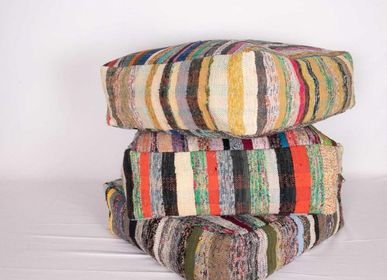 Comforters and pillows - DECORATIVE ANATOLIAN KILIM CUSHION POOF SEAT FLOOR CUSHION  - LALAY