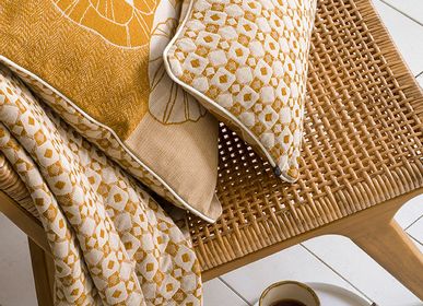 Fabric cushions - Cushion Cover "Pochoir" Cumin - LE JACQUARD FRANCAIS