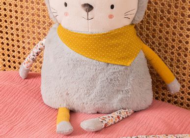 Peluches - Peluche Léon le chaton et plaid en liberty - AMADEUS LES PETITS