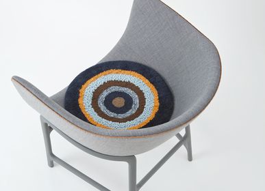 Tapis design - POCO40_COELACANTH tapis coussin d'assise multicolore 100% laine Φ40cm - ZAPPETO