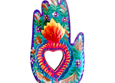 Decorative objects - Decorative Maxi Floral Hand Mirror - PINK PAMPAS