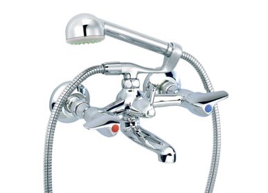 Faucets - Pile&Face | Wall-mounted bath and shower mixer with flexible, handshower and separate support - RVB
