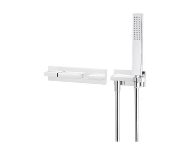 Faucets - Andrew | Concealed wall-mounted bath and shower mixer with thermostat, two stop-valves and handshower, without spout - RVB