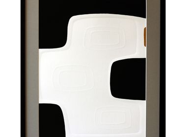 Paintings - Gravure et gaufrage 45 cm x 60 cm noir, - FOUCHER-POIGNANT