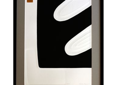 Tableaux - Gravure et gaufrage 45 cm x 60 cm noir,   - FOUCHER-POIGNANT