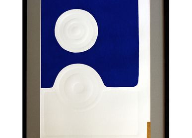 Paintings - Gravure et gaufrage 45 cm x 60 cm bleu - FOUCHER-POIGNANT