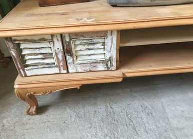 Shelves - Meubles de table de télévision, création faite de meubles anciens grecs, vieux bois grec - SILO ART FACTORY