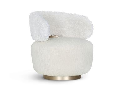 Fauteuils - Fauteuil Greenapple, Fauteuil Caju, Bouclé Blanc - GREENAPPLE DESIGN INTERIORS