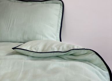 Bed linens - NINA - Organic Cotton Double Gauze Two-Tone Single Duvet Cover Set - BIHAN