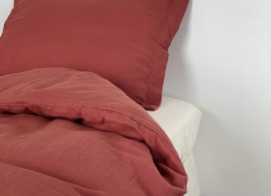 Linge de lit - ALICE - Parure pour lit à barreaux unie en double gaze de coton biologique - BIHAN