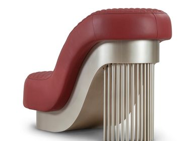 Sofas - Greenapple Armchair, Mons Armchair, Red Leather, Handmade in Portugal - GREENAPPLE DESIGN INTERIORS