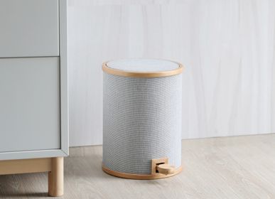 Mobilier et rangements pour bureau - Poubelle à pédale POMP - Placage en tissu - GUDEE