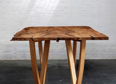 Dining Tables - 'Harp Leg' Book-Matched Elm Table. 2020 - JONATHAN FIELD