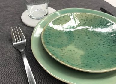 Everyday plates - Set of 4 large plates, Green collection. - CHLOÉ KOWALKA