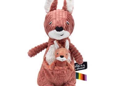 Peluches - Allezou le Kangourou Maman & Bébé Terracotta - DEGLINGOS