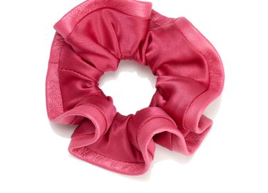 Accessoires cheveux - Chouchou en soie et cuir JAZZY - VALÉRIE VALENTINE
