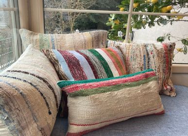 Fabric cushions - VINTAGE TURKISH KILIM CHAPUT CUSHION COVER COTTON UNIQUE HANDMADE  - LALAY