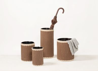 Objets de décoration - CÉZANNE POUBELLES EN CUIR ET ROTIN - PIGMENT FRANCE BY GIOBAGNARA