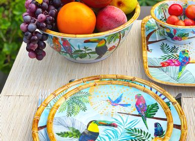 Lawn tables - Melamine tableware Rio Toucans collection - LES JARDINS DE LA COMTESSE
